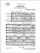 Quatuor à cordes - Conducteur - RAVEL - Partition - Grand format